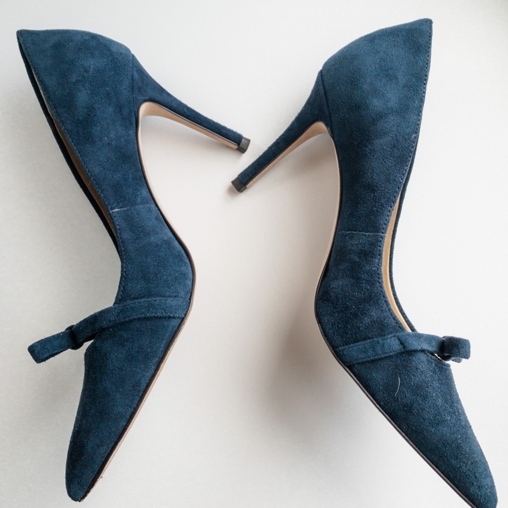 Gorgeous Ann Taylor Navy Suede Pumps